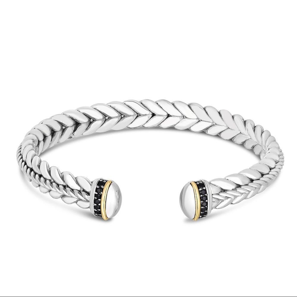 MEN'S CUFF WITH 18K GOLD & BLACK SPINEL